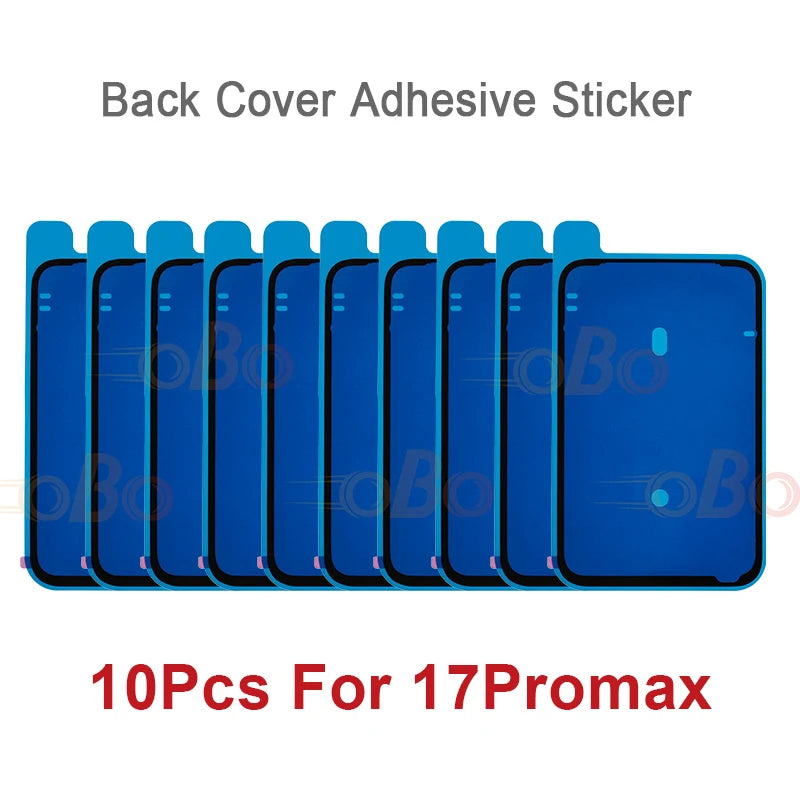 10Pcs Back Cover Adhesive Waterproof Seal Sticker for iPhone 17 Pro Max Air Rear Side Seal Tape Glue Repair Sticker