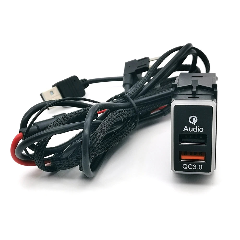 1PC Car Quick Charger USB QC3.0 Input Adapter Audio U-disk Flash Socket for Nissan Qashqai Y62 X-Trail Sylphy Accessories