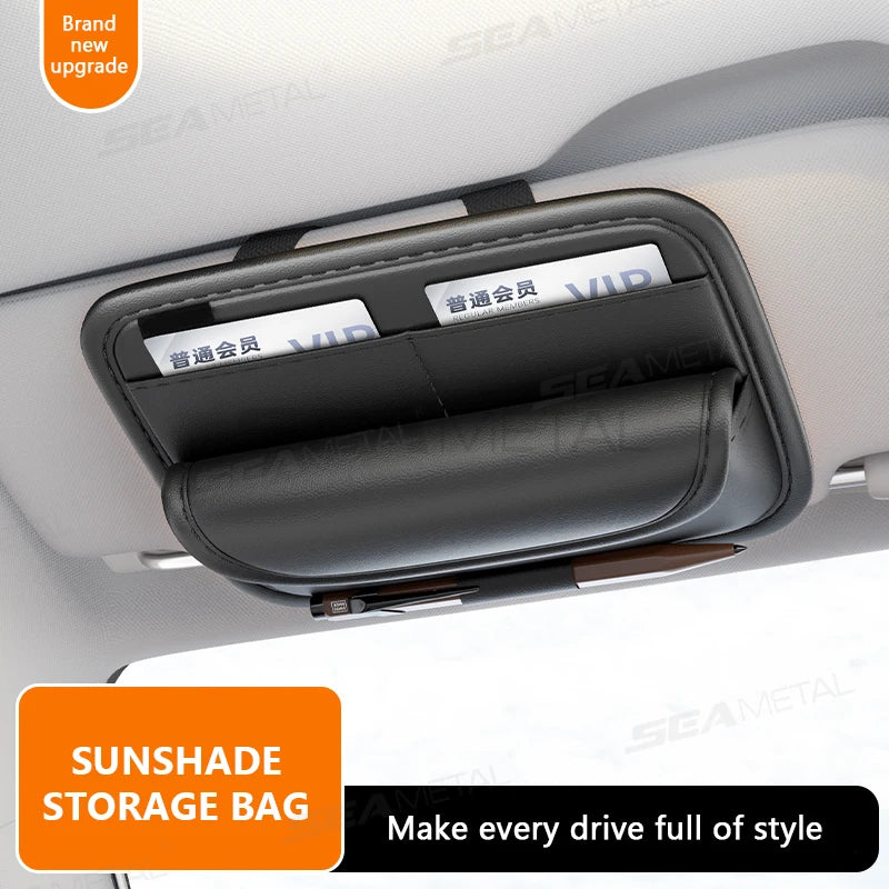 BLALION Car Sun Visor Glasses Case Premium PU Auto Sun Visor Card Organizer Wear-resistant Eyewear Protection Box Scratch-Free