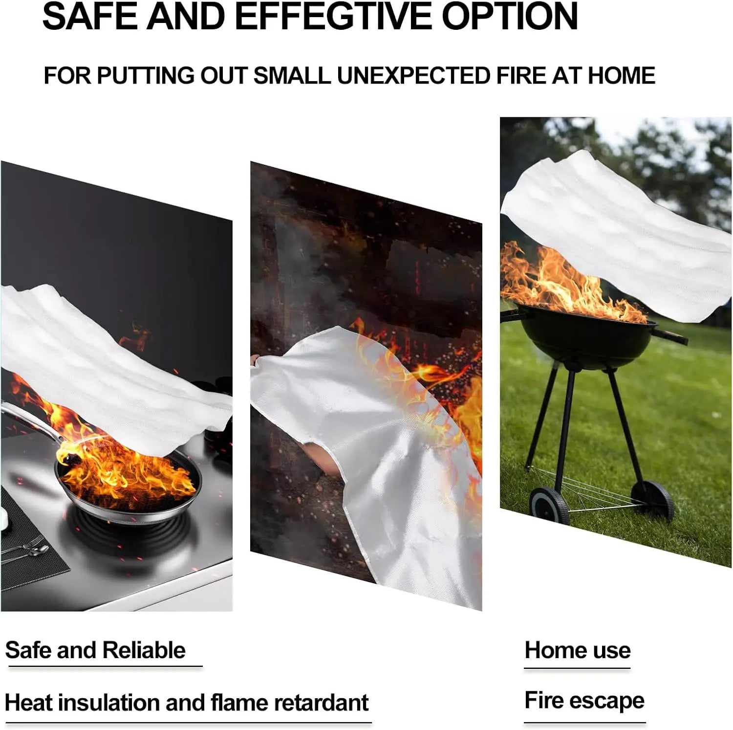 Fire Blanket Fiberglass Fire Emergency Blanket Suppression Blanket Flame Retardant Blanket Emergency Survival Safety Cover