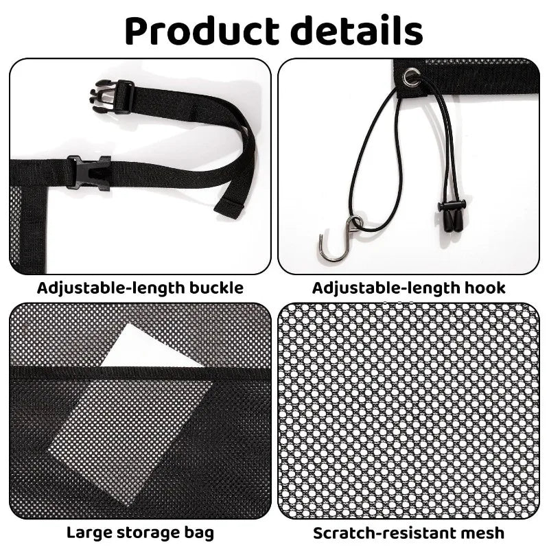 Car Pet Isolation Net Rear Isolation Barrier Thickened Protective Net and Anti Grab Safety Fence Car Seat Storage Bag