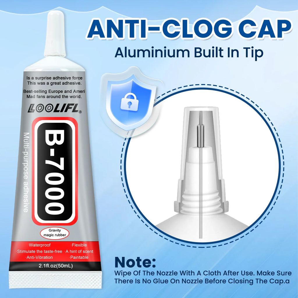 B7000 Soft Glue-Jewelry Glue, Cloth Glue, Manual DIY, Accurate Dot Coating Design, Tasteless and Transparent Waterproof Glue.
