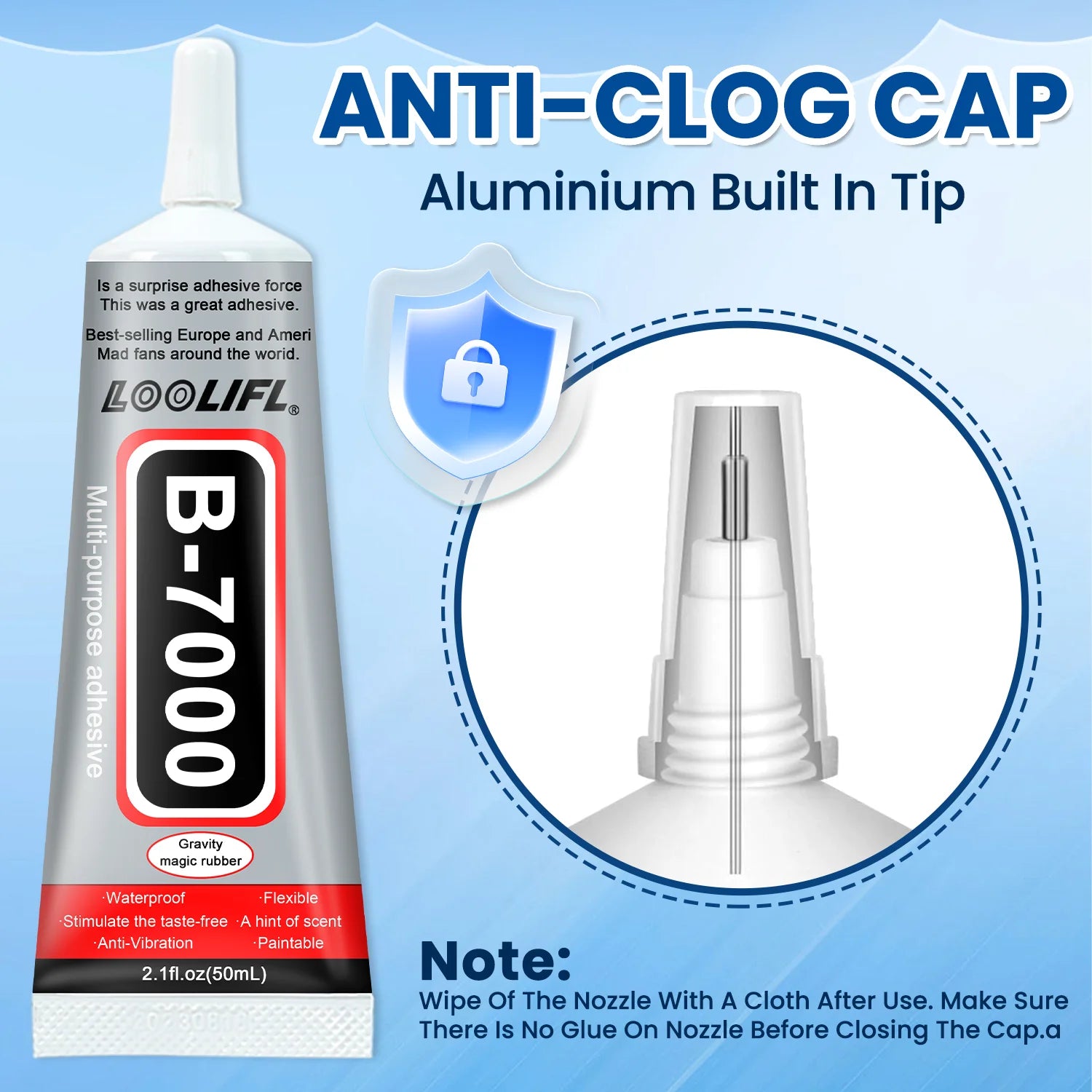 B7000 Soft Glue-Jewelry Glue, Cloth Glue, Manual DIY, Accurate Dot Coating Design, Tasteless and Transparent Waterproof Glue.