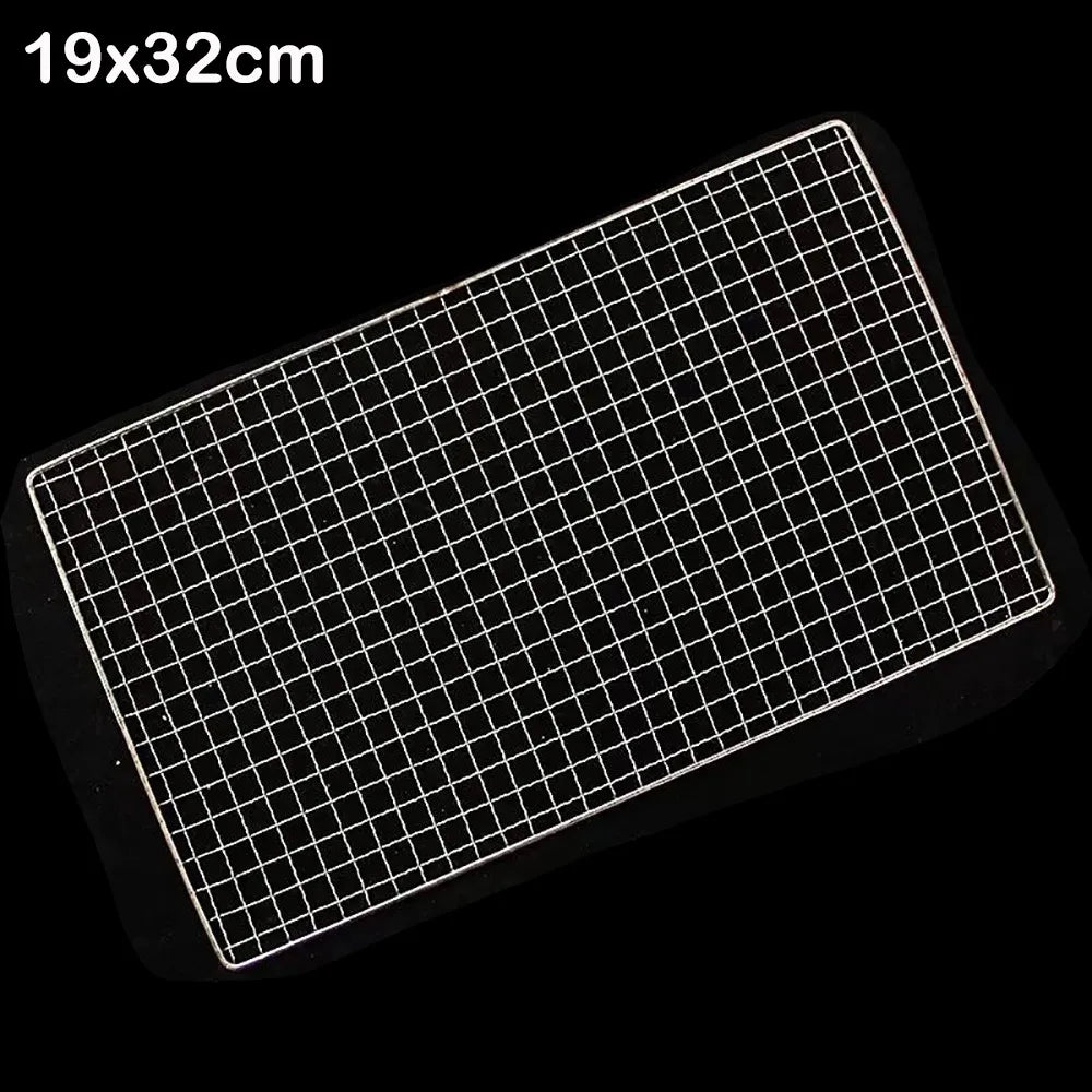 New Stainless Steel Grill Rack Grids Reusable Nonstick BBQ Roasting Rack Rectangular Grill Grate Mesh Pads Oven