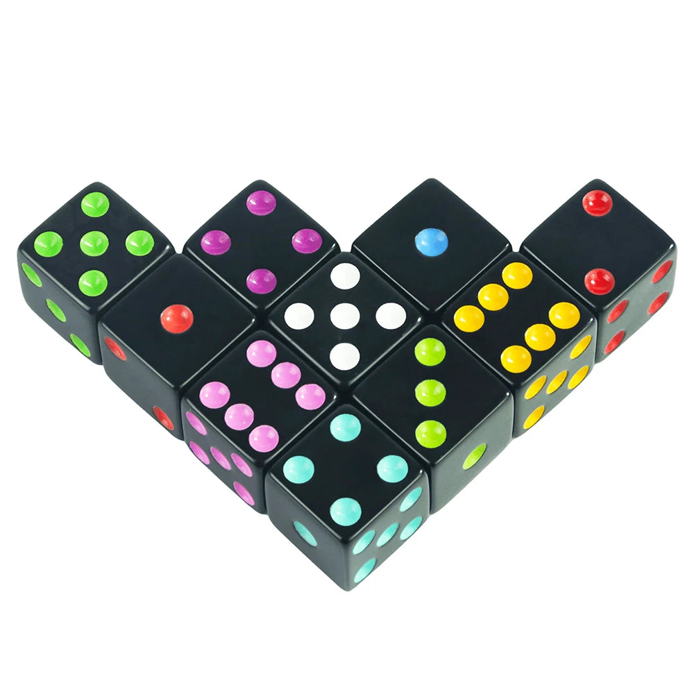 6 Sided Square Corner Dice 16mm D6 with Standard Dots Game Dice for Board Games, Casino Games & Tabletop RPG or Teaching Math