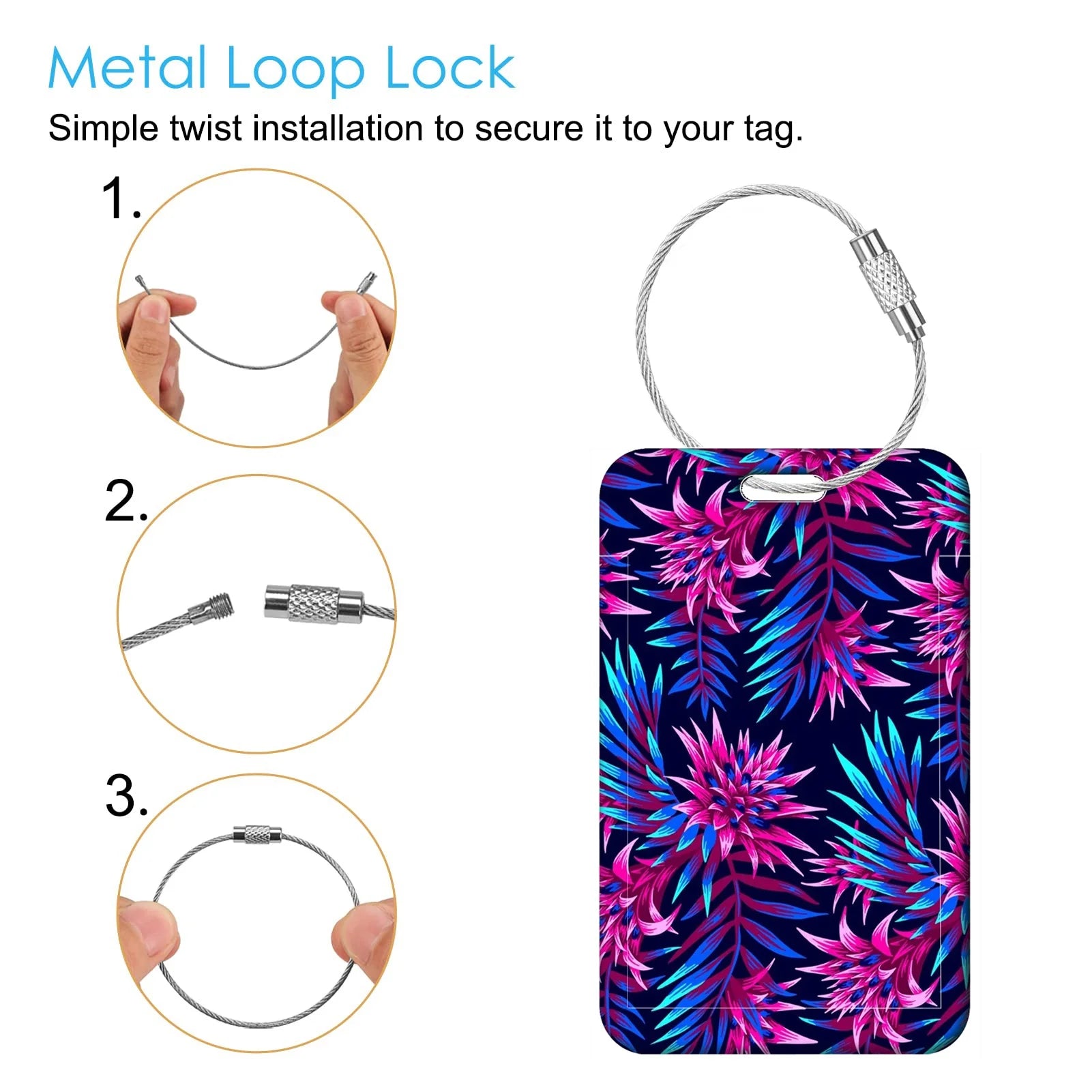 Interesting Plant Pattern Baggage Tag Women Suitcase Backpack Anti-Lost Listing ID Card Holder Fashion Luggage Accessories Gifts