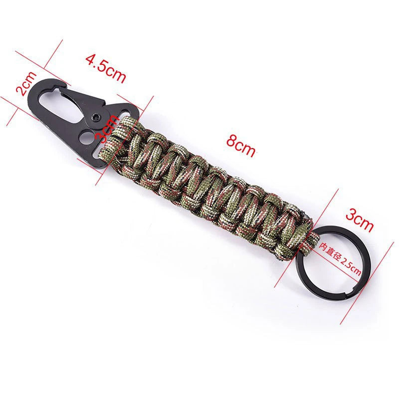 Outdoor Paracord Rope Keychain EDC Survival Kit Cord Lanyard Military Emergency Key Chain For Hiking Camping 5 Colors Wholesale