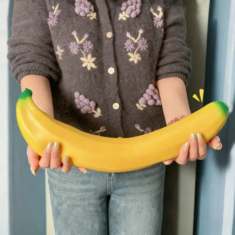 Giant Banana Squishy Toy Fake Banana Squeeze Toy Squishy Stress Relief Fidget Toy Slow Rising Desk Accessory for Adults Gifts