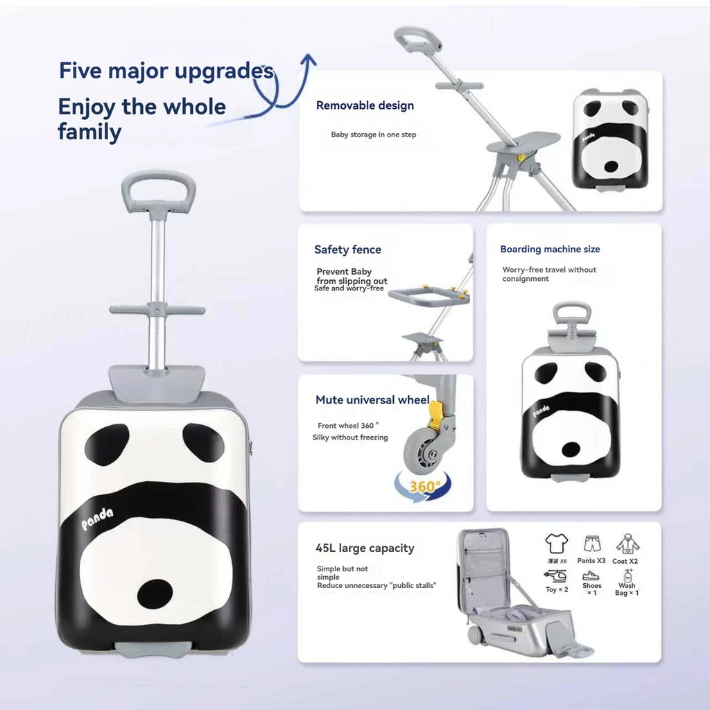 1-Piece Set of Children's Luggage That Can Be Used as a Ride-On Suitcase and Carry-On Travel Suitcase, a Travel Essential That Can Be Disassembled, Suitable for Children Aged 2-12