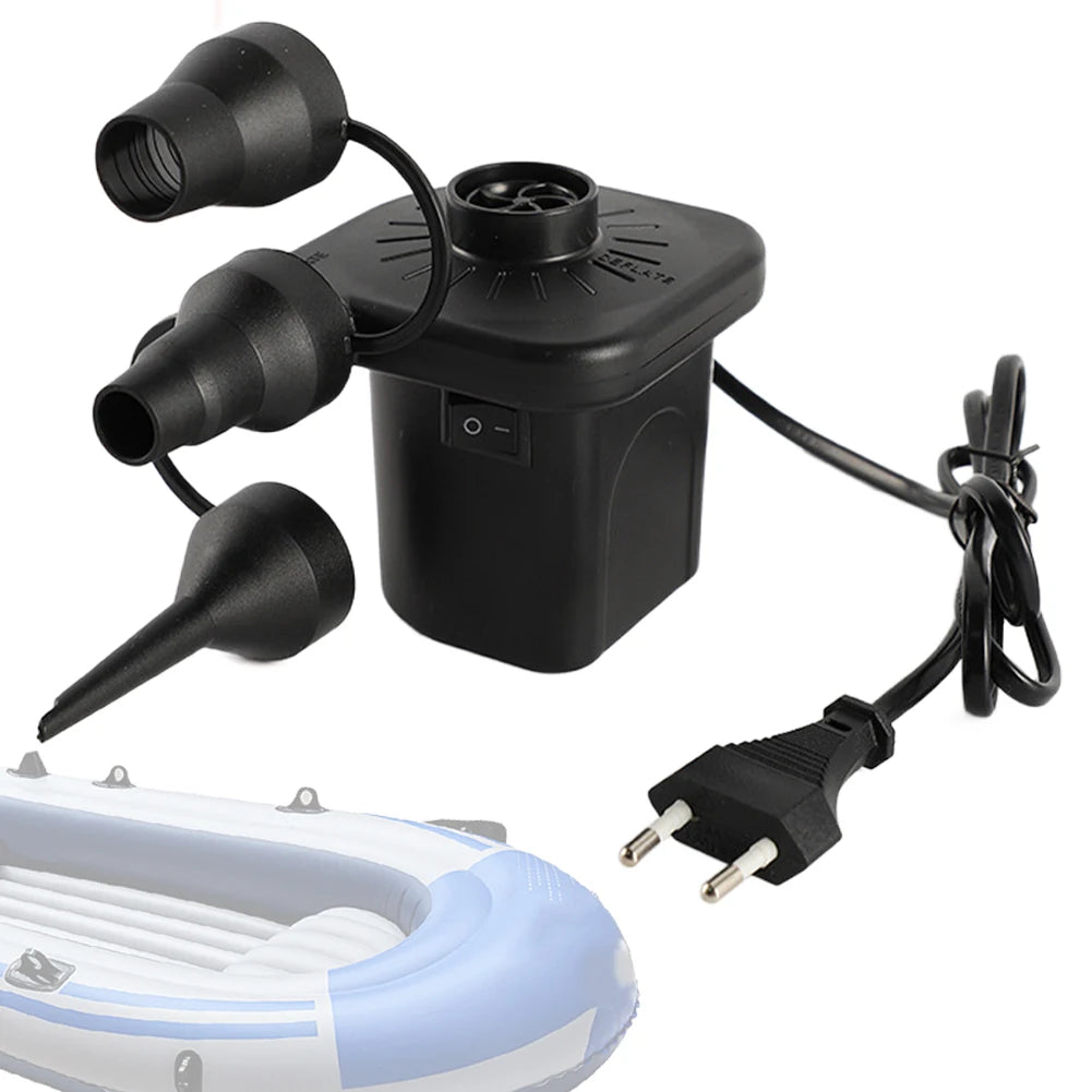Electric Air Pump with 3 Nozzles Inflator/Deflator Pumps Quick-Fill for Inflatables Air Mattress Bed Couch Swim Ring