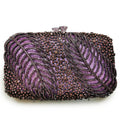 Silver Evening Clutches Diamond Wedding Purses WHTUOHENG Crystal Purses Rhinestone Clutch  Bags Leaves Women Party Handbags