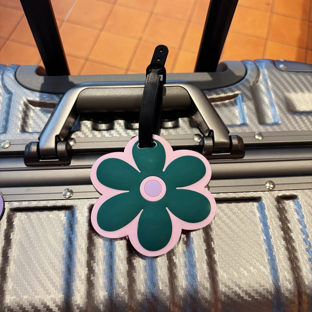 1Pc Flower Luggage Tag Pendant Baggage Anti-Loss Name Tag Bag Accessory with Customizable Information for Luggage Accessories