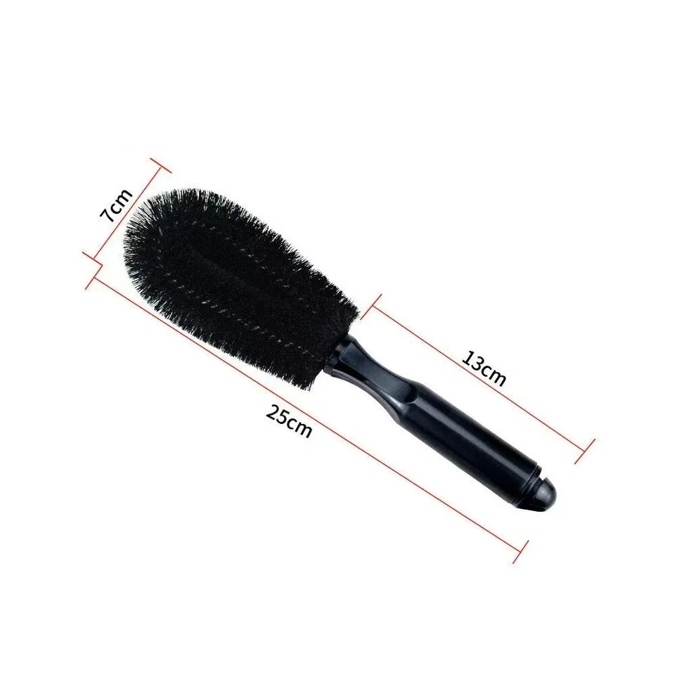 Car Wheel Brush Soft Bristle Tire Steel Ring Detail Cleaning Brush Tyre Alloy Soft Bristle Cleaner Car Washing Supplies Tool