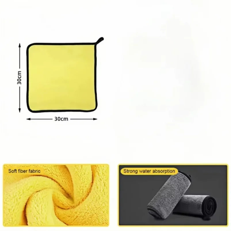 10-1Pcs Microfiber Cleaning Towel Car Cleaning Cloths Professional Detailing Car Drying Microfiber Towel Wash Towels Accessories
