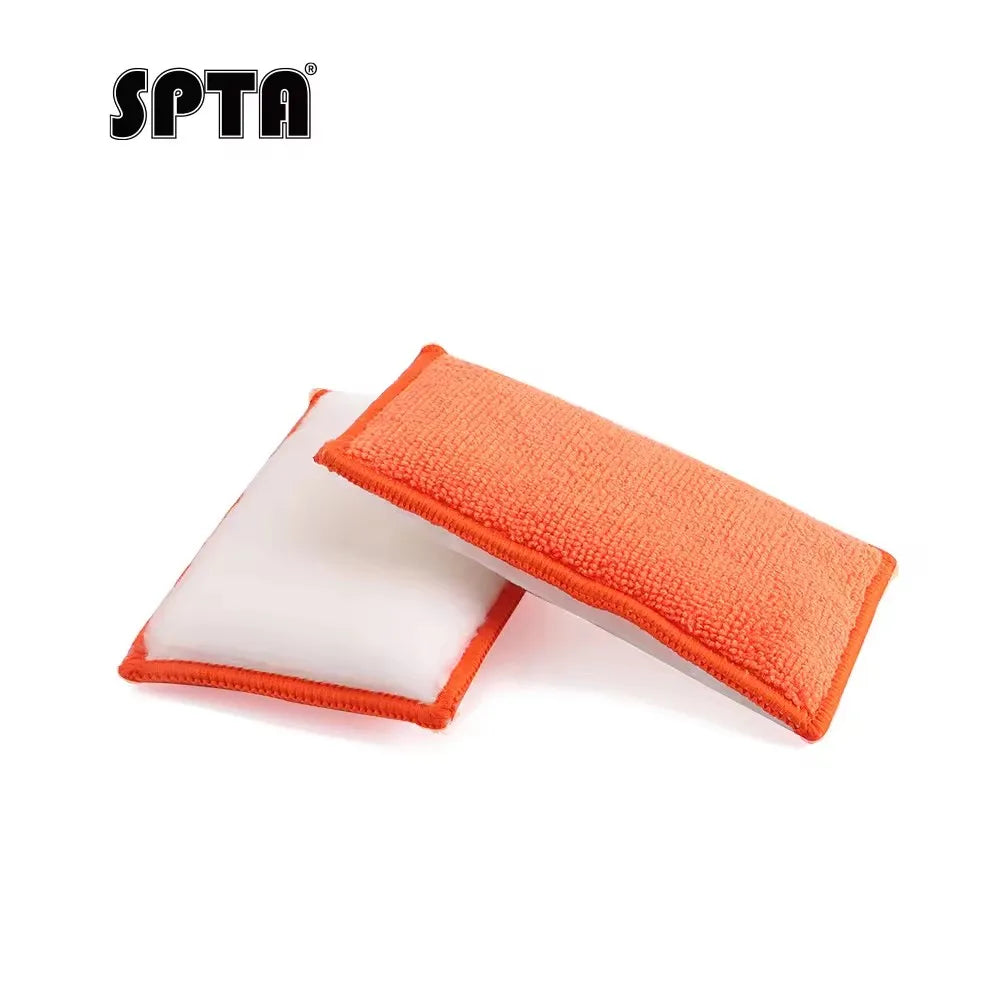 SPTA 1PC Microfiber Sponge Detailing Wax Applicator Pad for Auto Interior Cleaning Foam Waxing