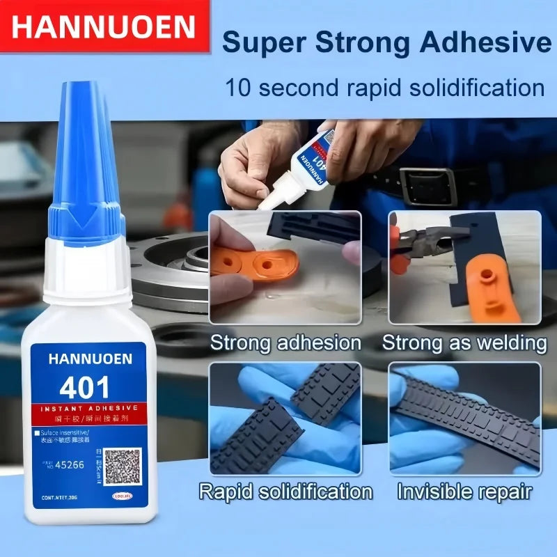 HANNUOEN O20ml 401/406 Instant Strong Super Glue Universal Superglue Mighty Instant Glue for Resin Ceramic Metal Glass Fast Dry