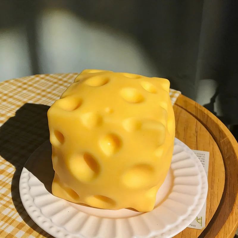 Squishy Square Cheese Squeeze Toys Slow Rebound Push Stress Relief Sensory Toy Soft Butter Cheese Fidget Toy Christmas Present