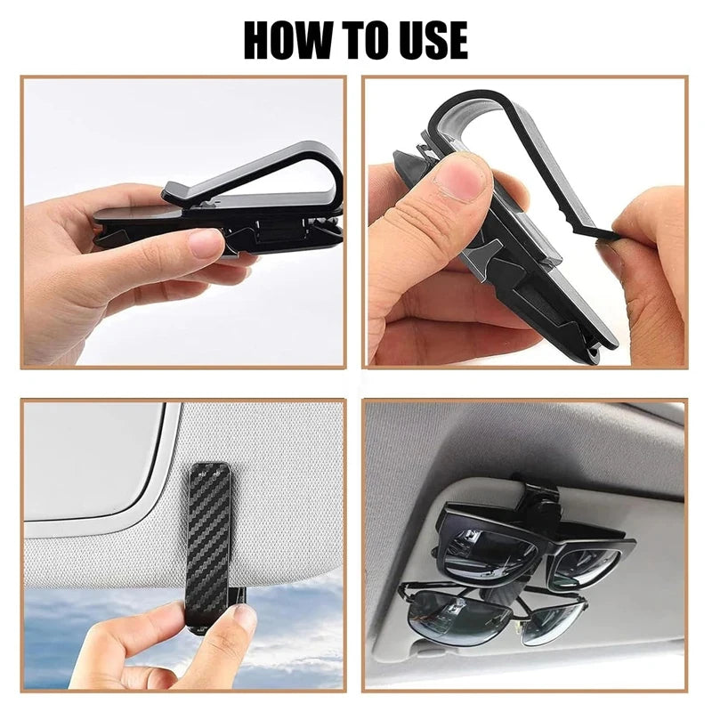 1PC Sunglasses Car Glasses Holder Holder Clip 180 Degree Sunglasses Holder Sun Visor Sunglasses Holder Car Vehicle Accessories
