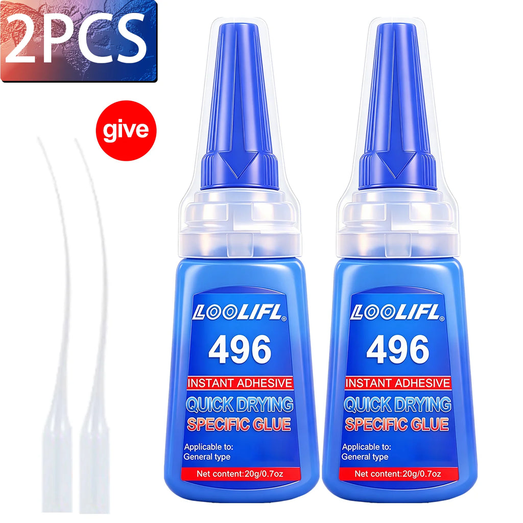 LOOLIFL Quick Drying Adhesive Nail Glue Professional Nail Glue for False Nails Acrylic Nail Rhinestone Decoration Extension Glue