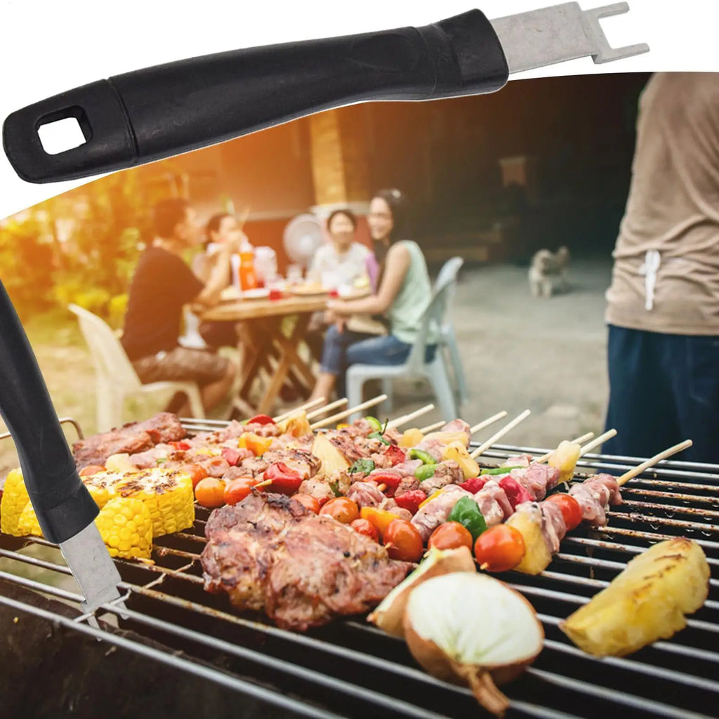 Grill Grate Lifter Tool Grill Grate Lifter Gripper Stainless Steel BBQ Cooking Accessories for Camping Backyard Barbecue Picnic