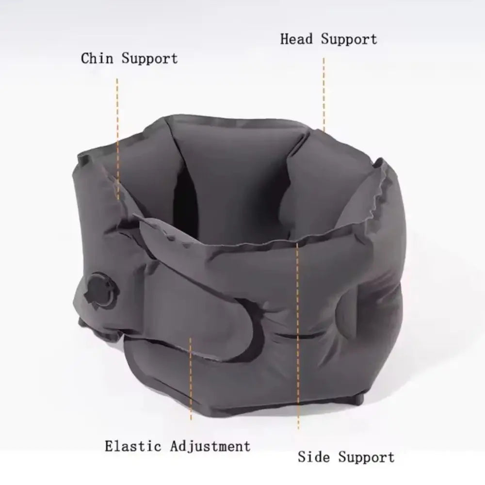 Manual Inflation Inflatable Neck Pillow Ultralight Breathable Napping Neck Headrest Adjustable with Air Pump