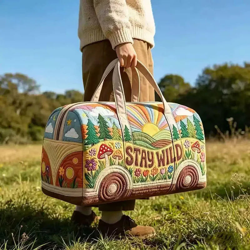 Quilted Duffle Bag Large Capacity 3D Quilting Craft Travel Duffel Bag Tote Bags Short-distance Handbag