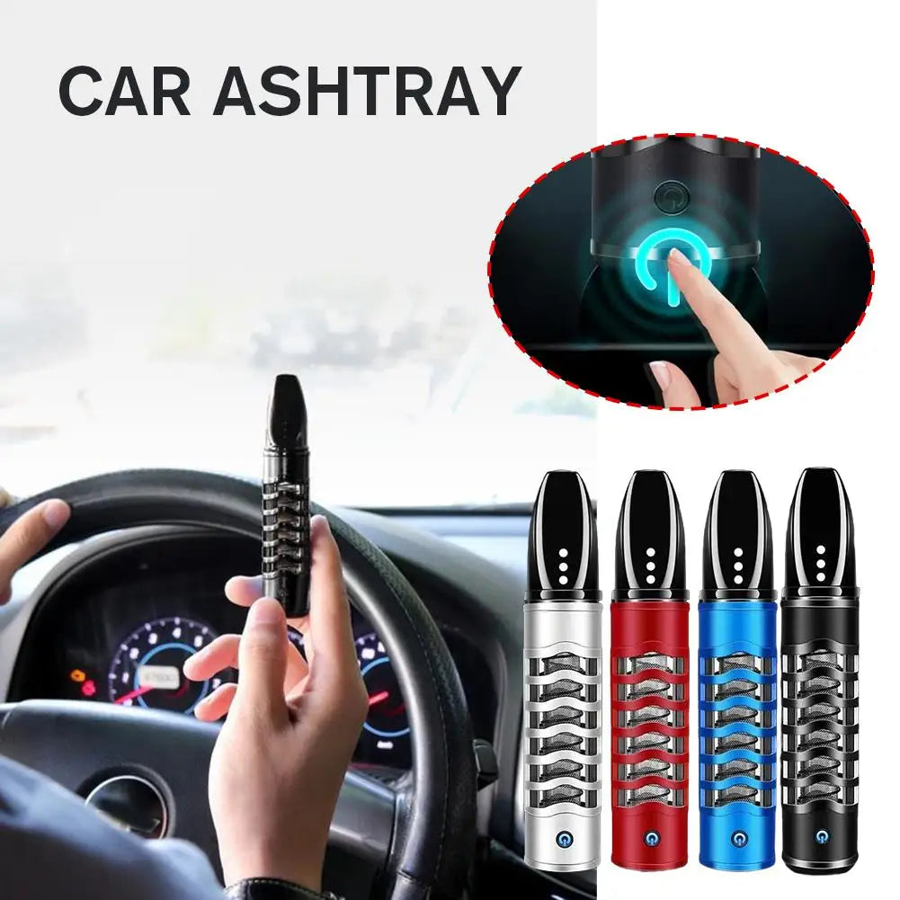 Car Ashtray No Ash Drop with Lighter Eco-Friendly Hands-Free Tool Smoking Vehicle C6W3