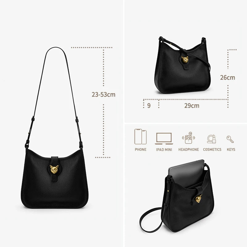 BAFELLI 2026 New Women's Natural Cattle Leather Bucket Bag - Versatile & Chic Shoulder & Crossbody