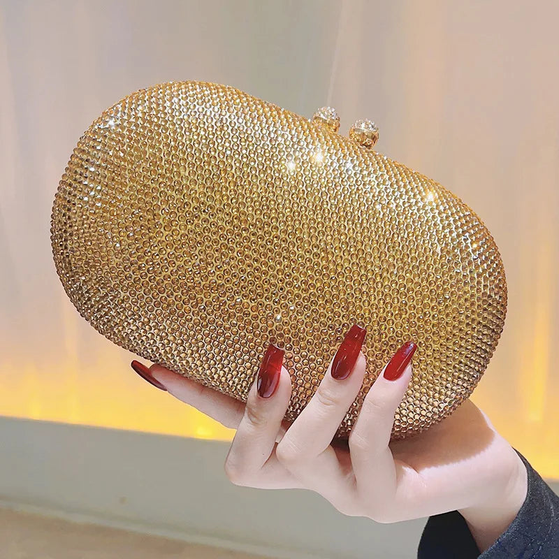XMESSUN New Trend Diamonds Clutch Evening Bags,Luxury Faionable Jewelry Wedding Party Purses Women Chain Shoulder Crossbody Bag