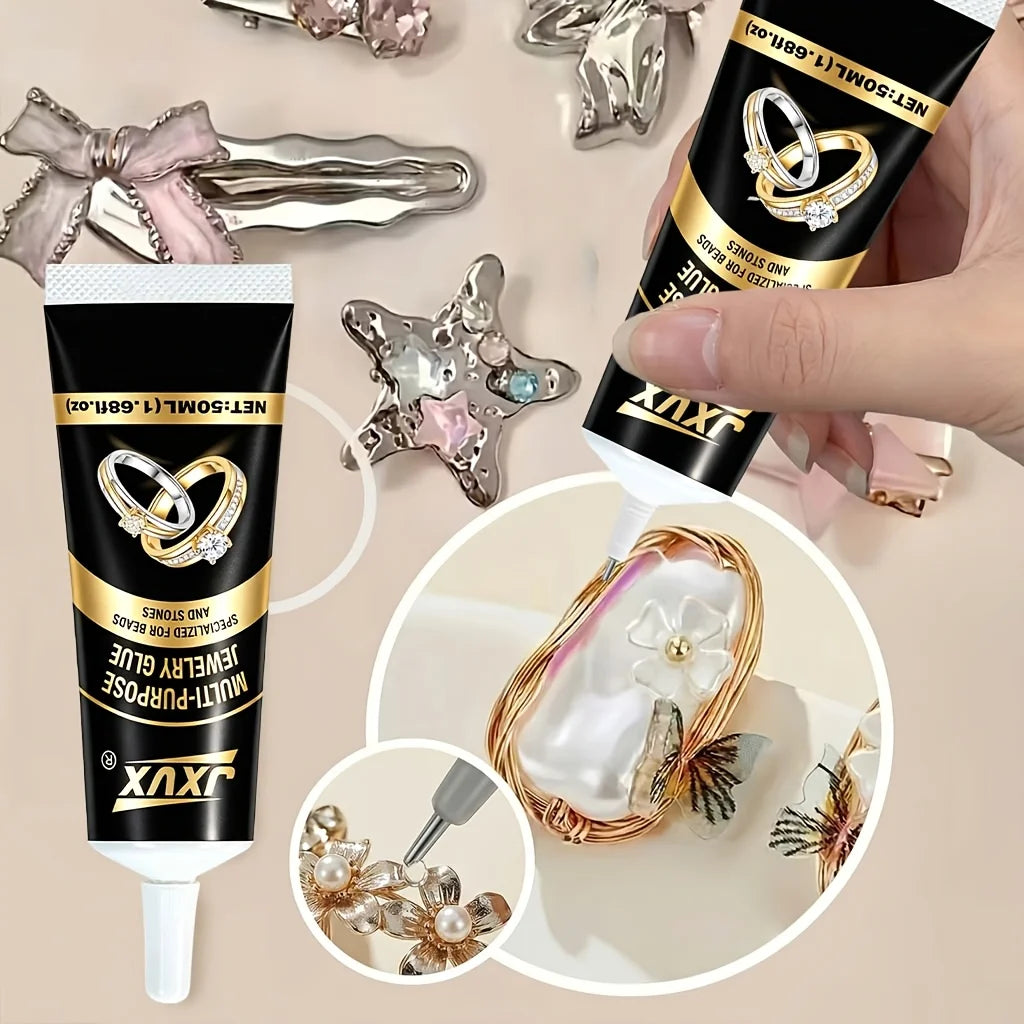 JXVX B7000 Jewelry Glue 4Pack Flexible Super Glue Gel-with Precision Tip Multi Function Glue Fabric Adhesive for Bead Jewelry Rhinestones Making