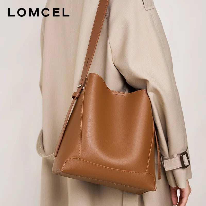 LOMCEL 7 Large bag New autumn-winter women's bag, crossbody bag, versatile genuine leather single shoulder bag, large capacity