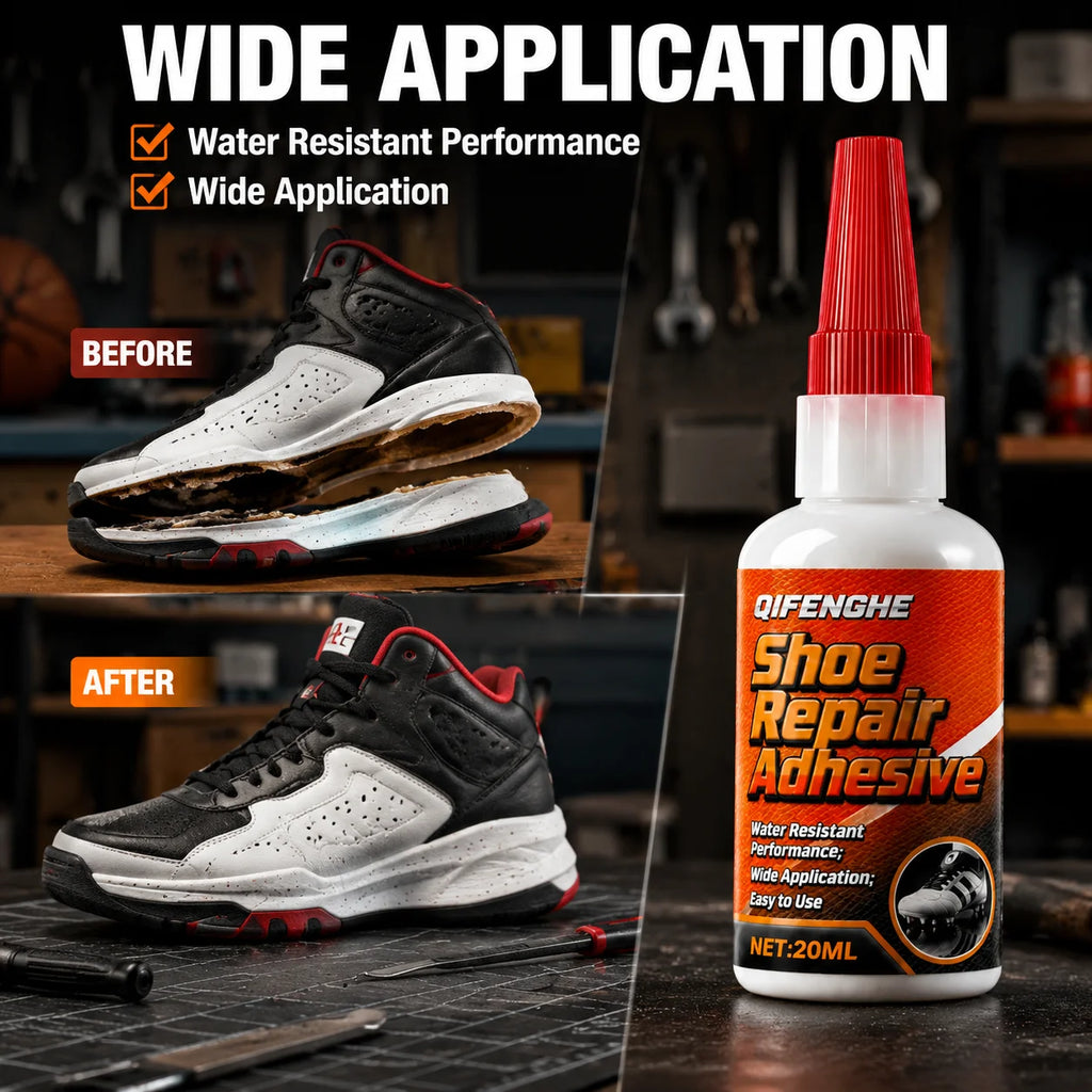 QIFENGHE 20ML Shoe Repair Adhesive, Waterproof Strong Glue for Sneakers Boots, Professional Shoe Repair Glue