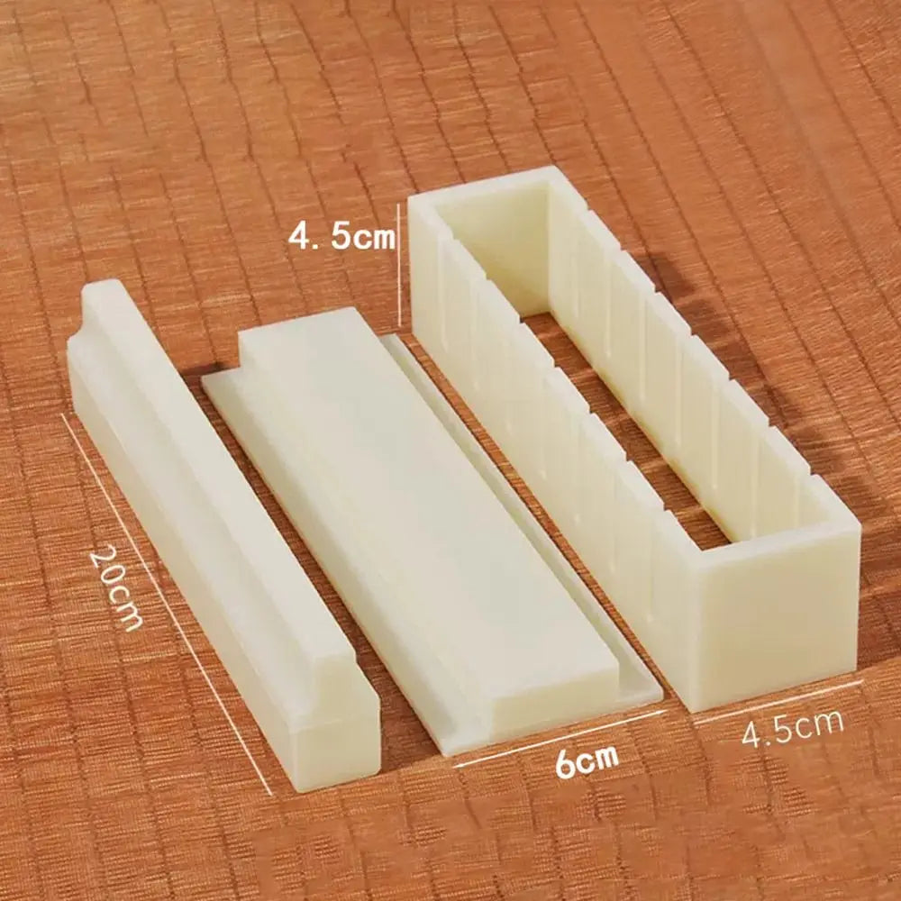 3pcs/set Cake Roll Mold Sushi Maker Equipment Kit Plastic Kimbap Sushi Rolls Mold Round Square Heart-shaped Sushi Making Tools