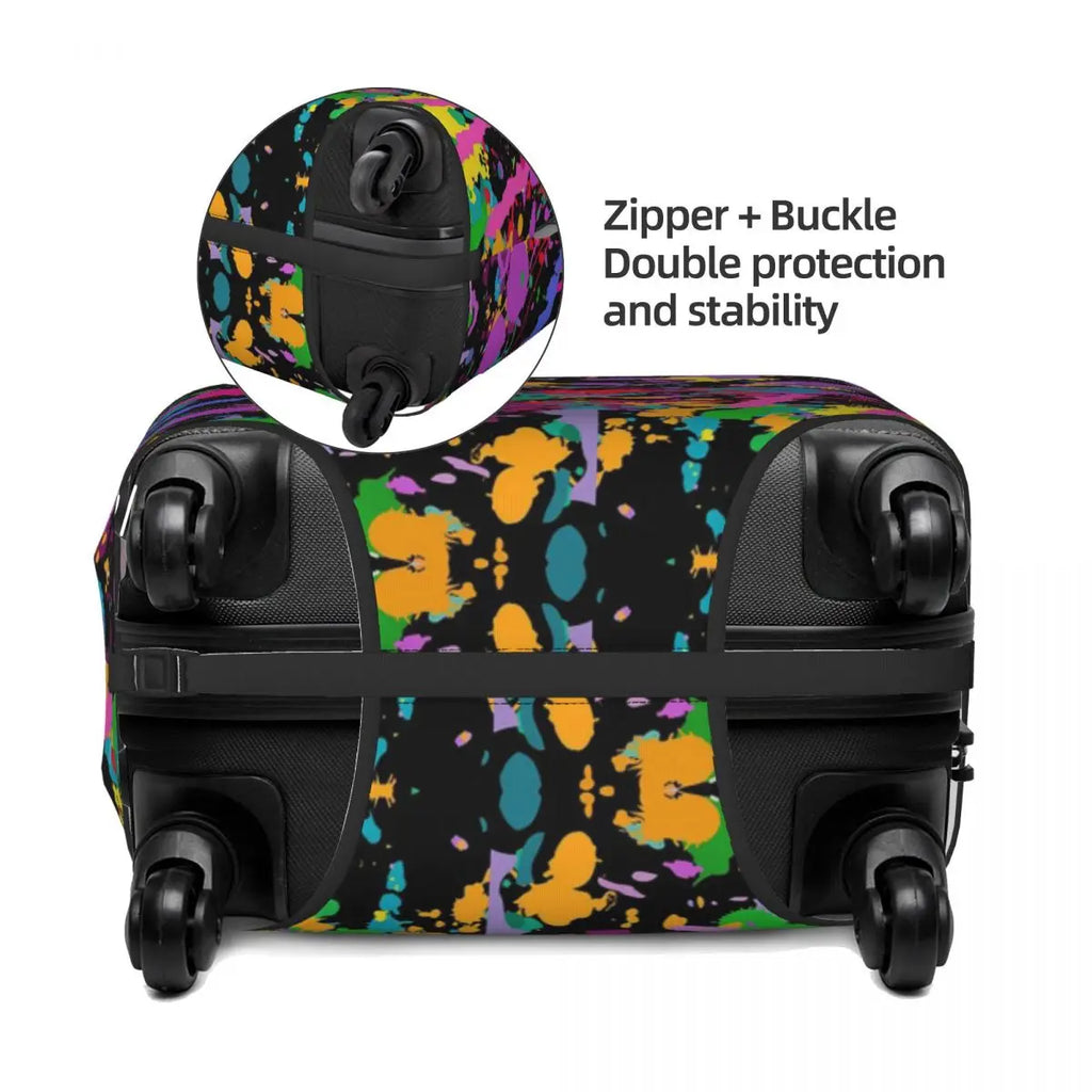 Custom Colorful Abstract Graffiti Camouflage Pop Art Suitcase Cover Dust Proof Travel Luggage Covers for 18-32 inch