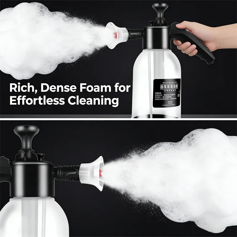 Quick Clean Car Wash Foam Sprayer Pneumatic Handheld 2L Car Home Disinfectant Water Bottle High Pressure Foam Convenient