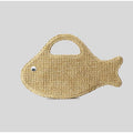 Raffia Straw Woven Bag,Fish Shaped Funny Cute Women Handbag,Spring Summer Boho Beach Vacation Evening Elegant Clutch Purse