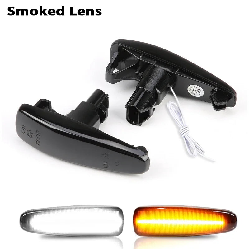 Dynamic Amber Turn Signal Light Marker Lamp For Mitsubishi Lancer Evolution Evo X Outlander Sport RVR ASX White DRL Parking Lamp