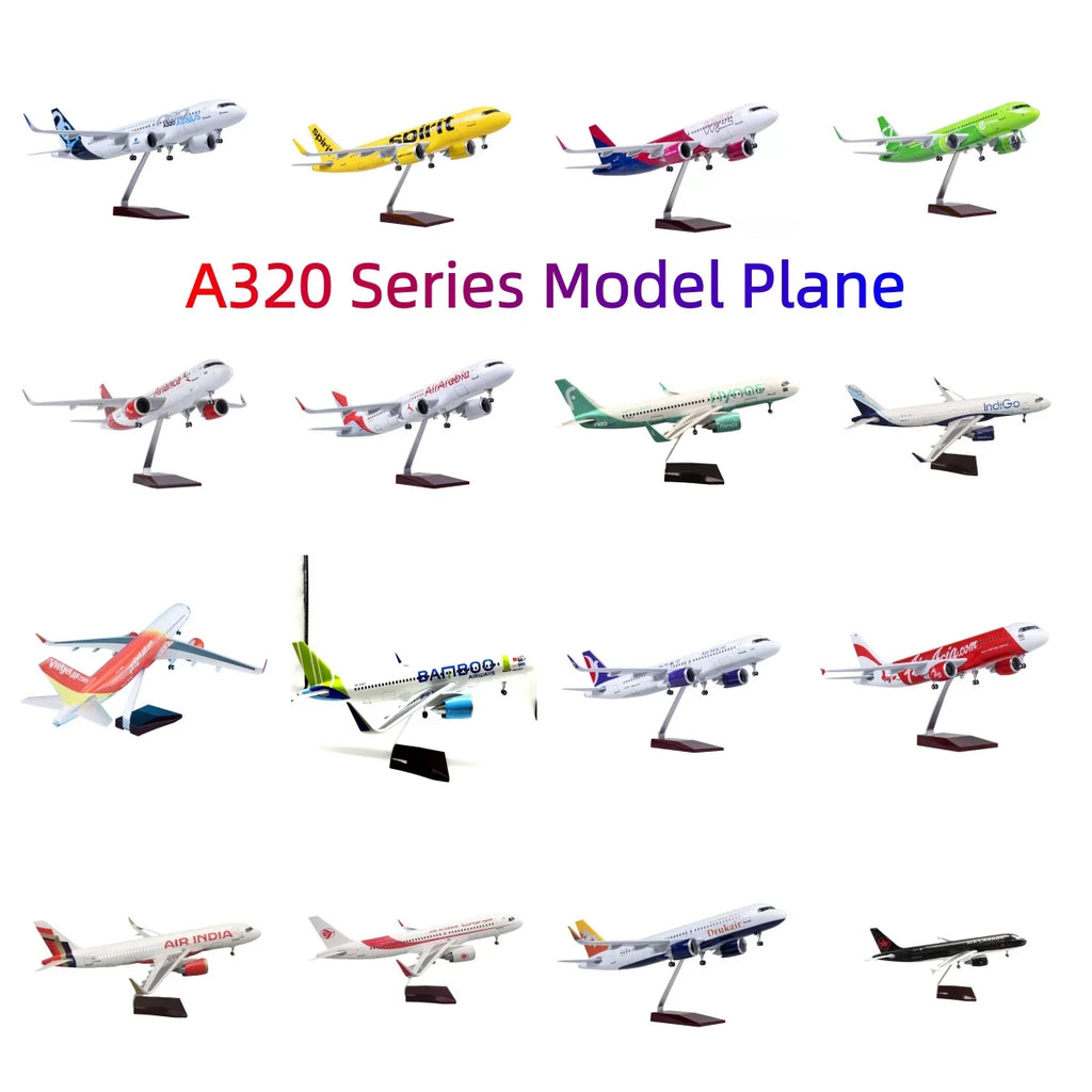 47cm Model Airplanes A320NEO Series 1/80 Scale Aircraft Resin Toy Planes Aviation Miniature Souvenir Plane Toy Christmas Gifts