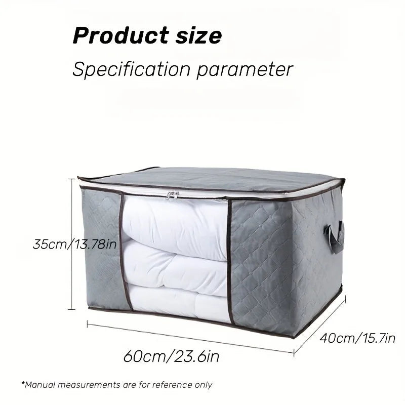 Extra Large Handle Storage Bag - Portable Clothing and Quilt Organizing Bag with Window, Durable Polyester Material