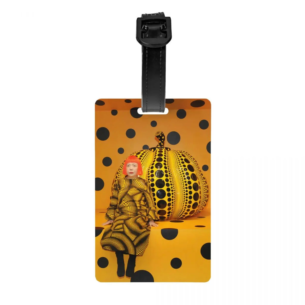 Custom Yayoi Kusama Abstract Painting Luggage Tag Privacy Protection Baggage Tags Travel Bag Labels Suitcase