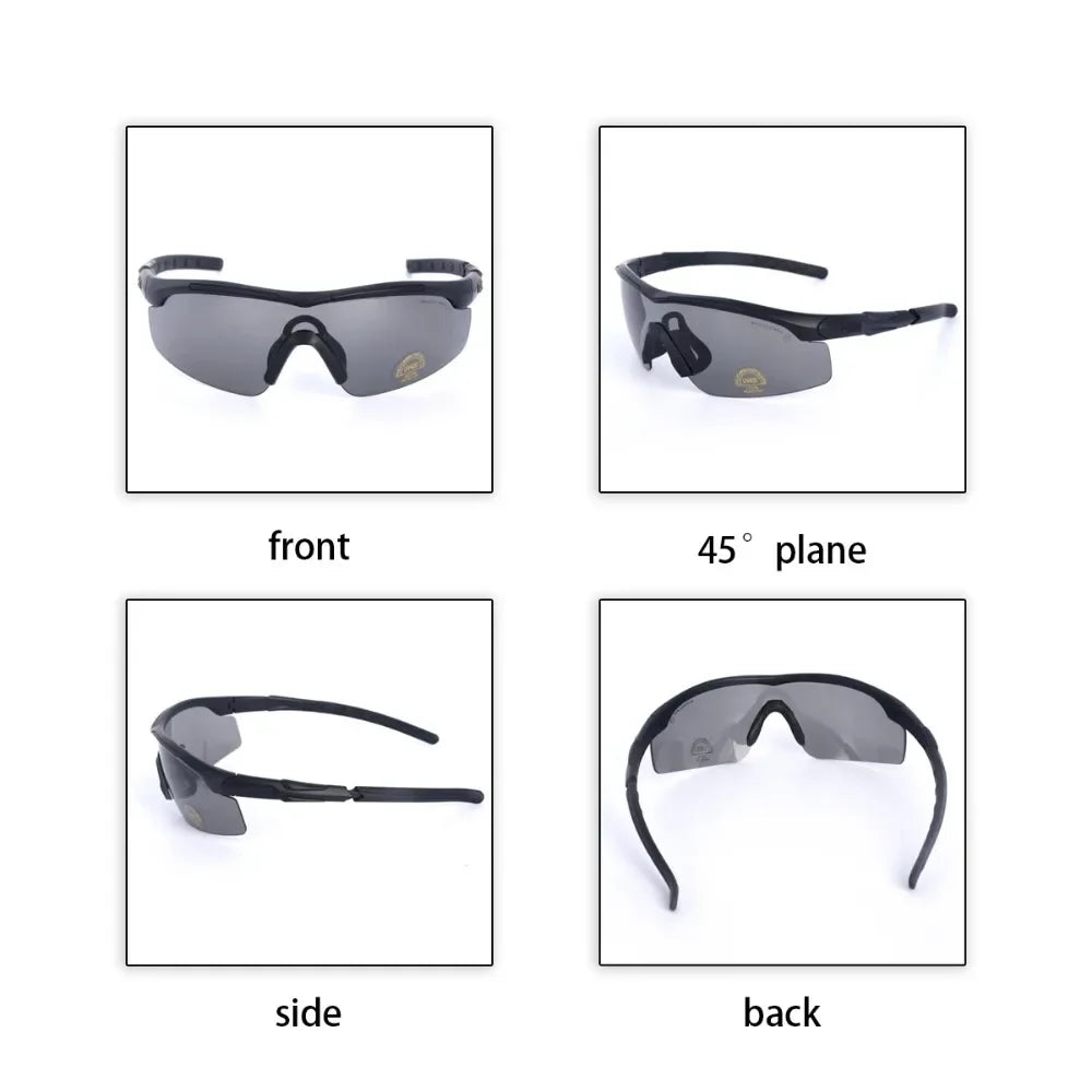 New Style Tactical Goggles CS Airsoft Windproof Shooting Glasses HD 3 Lens Motocross Motorcycle Mountaineering Safe Glasses