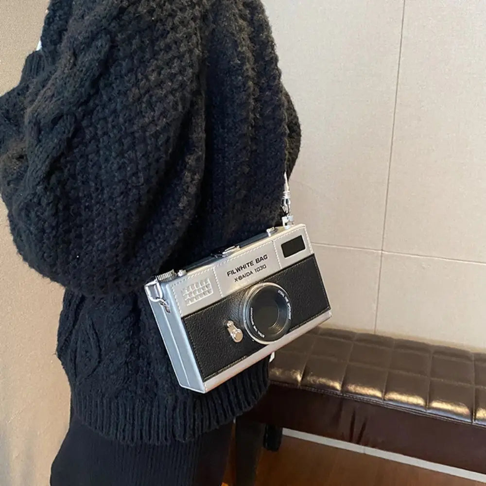 Elegant PU Camera Shoulder Bag Small Bag Shoulder Bag Funny Box Bag Crossbody Bag Large Capacity Wedding