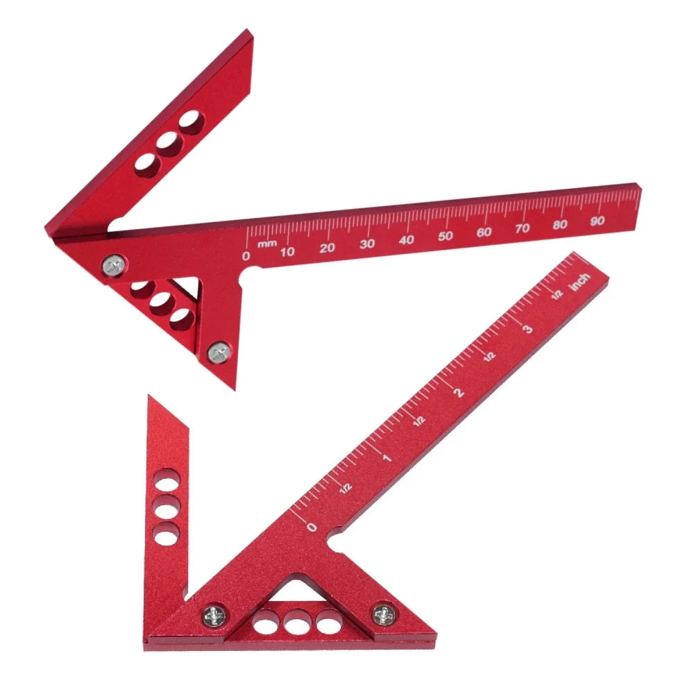 Center Finder Woodworking Square 45/90 Degree Right Angle Line Gauge Aluminum Center Scribe Carpenter Ruler Wood Measuring Tool