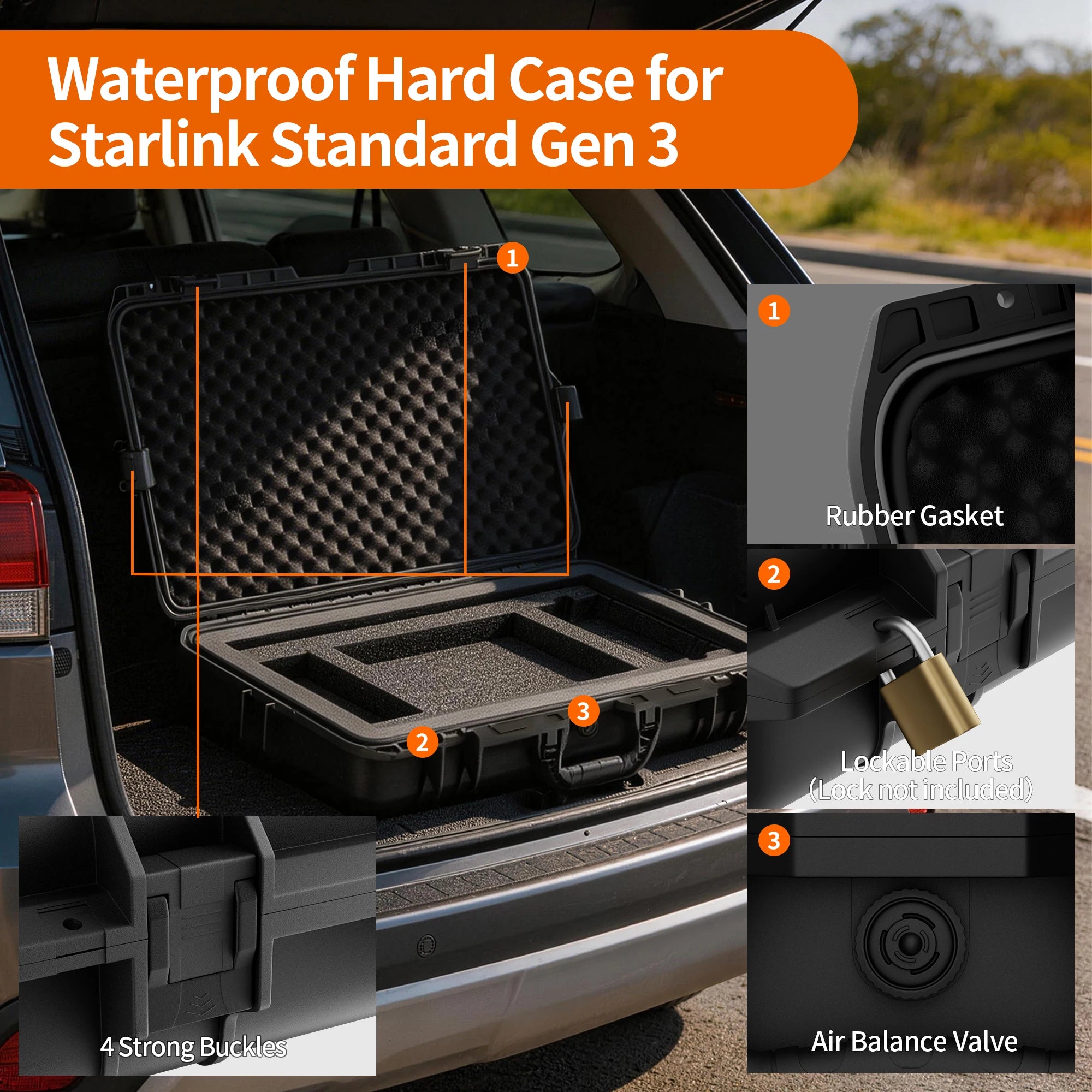 Starlink Standard Gen 3 Case Hard Waterproof Travel Carrying Case for Gen3 Star Link Standard Carry Bag for RV Storage Gen 3