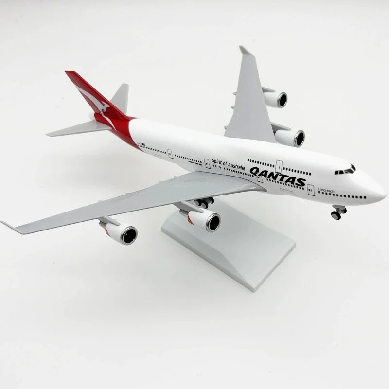 Diecast 1/250 Scale Model B747 Qantas Airlines Aircraft Model Replica 30cm Resin Toys Airplane Kids Aviation Gift W Landing Gear