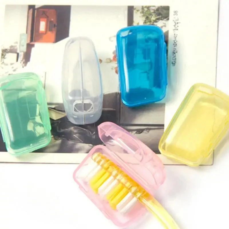 1/2pcs Travel Toothbrush Head Covers Toothbrush Protector Cap Brush Pod Case Protective Portable Plastic Clip For Household