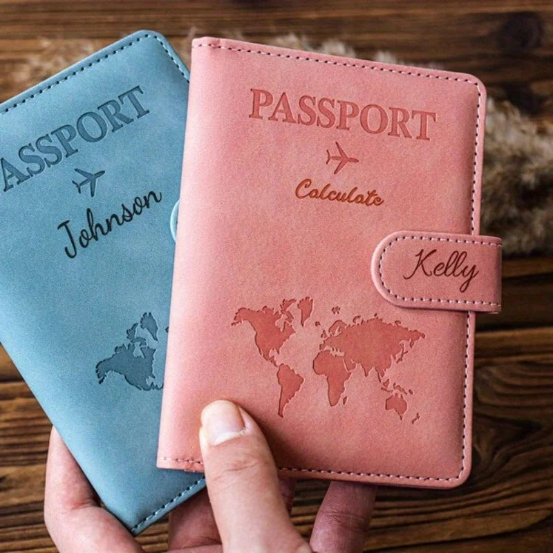Customized Name Passport Cover, Monogrammed Engraved Name Passport Cover, Passport Holder, Wedding Bridesmaid Groomsman Gift