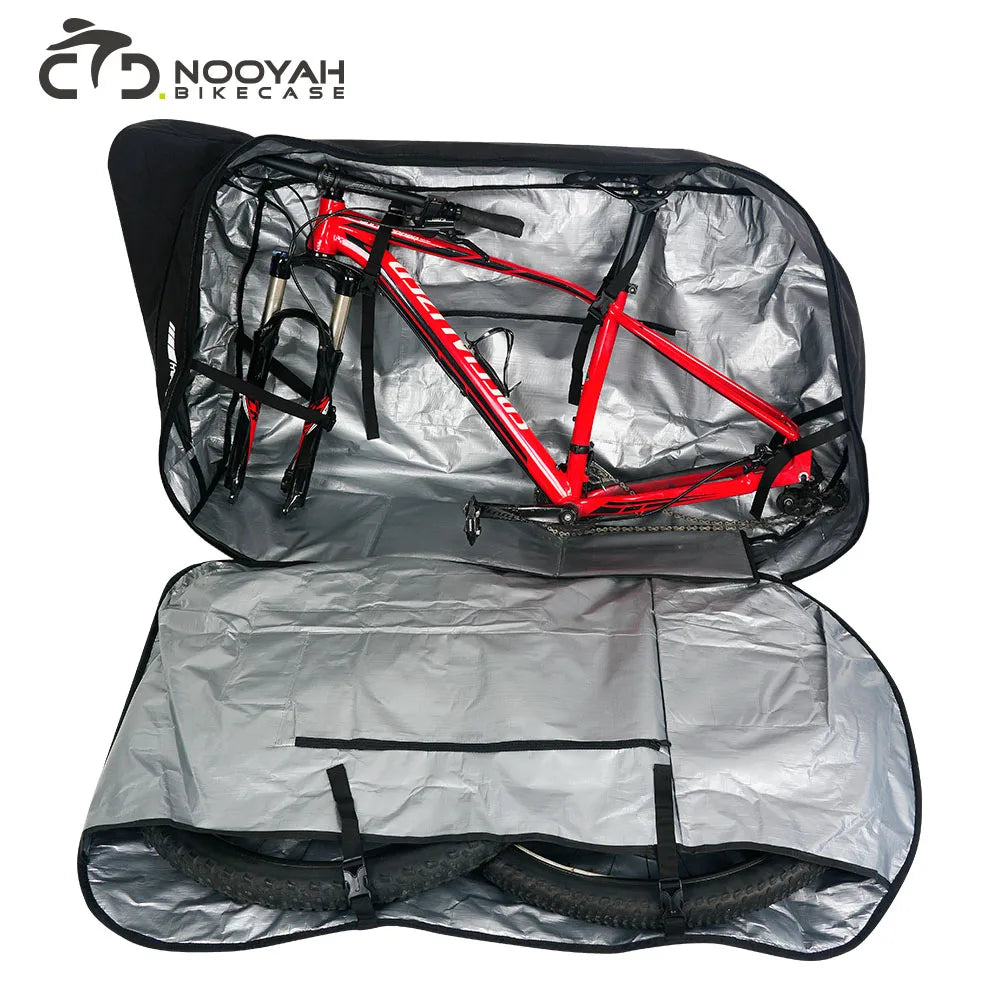 NOOYAH Bicycle Bag No Need Remove Handlebars Foldable Bag MTB Road Bike Transport  Bike Case Three-Layer Fabric 2-in-1 Multi-Bag