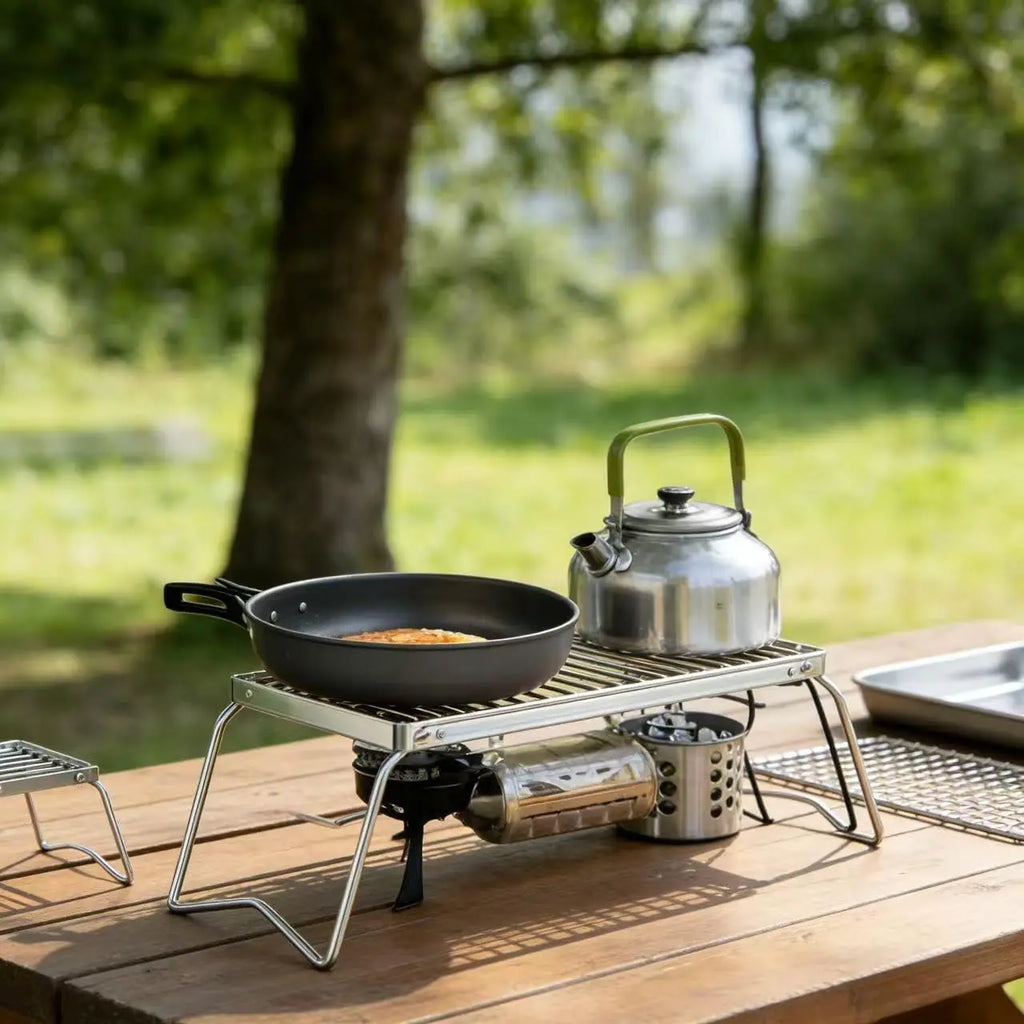 Camp Grill Portable Outdoor Grill Stainless Steel Folding Compact BBQ Camping Hiking Picnics
