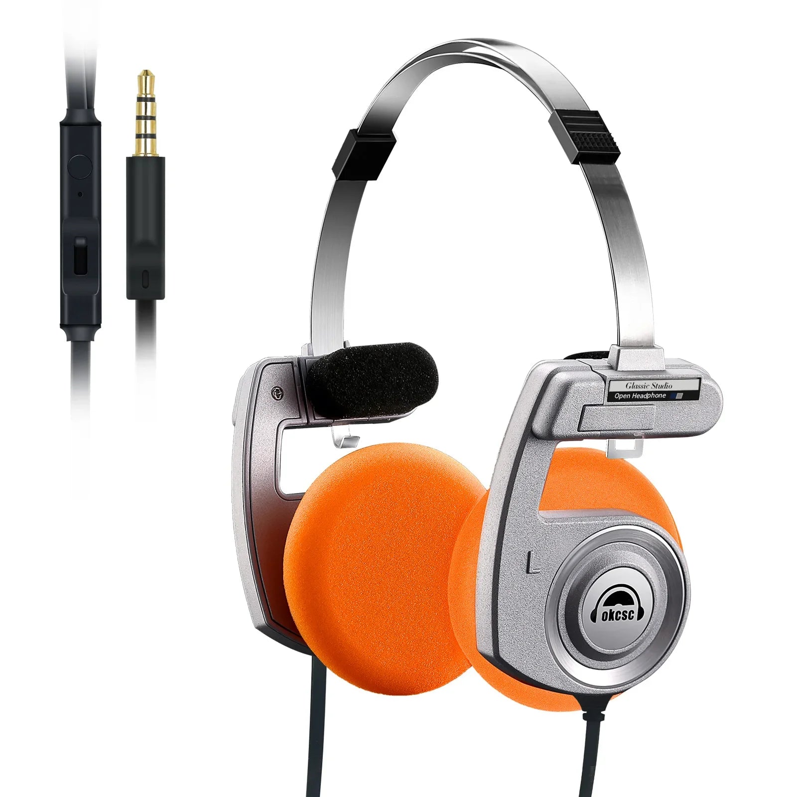 OKCSC Retro 3rd Generation Headphone Only Bluetooth Version 2-in-1 Wired/Wireless Earphones 40mm Driver Open End HiFi Headset